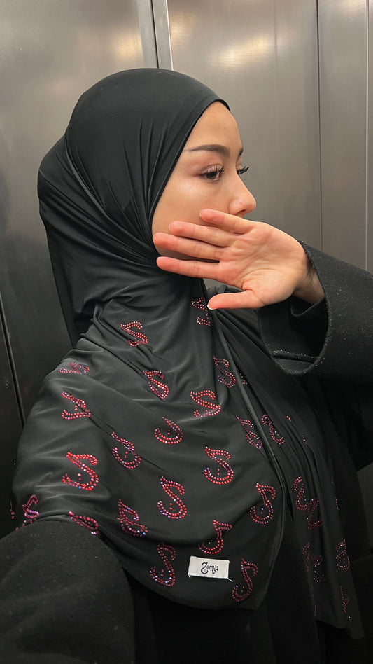 (Pre-Order) Aurora - Blue-Purple Rhinestone Liquid Hijab