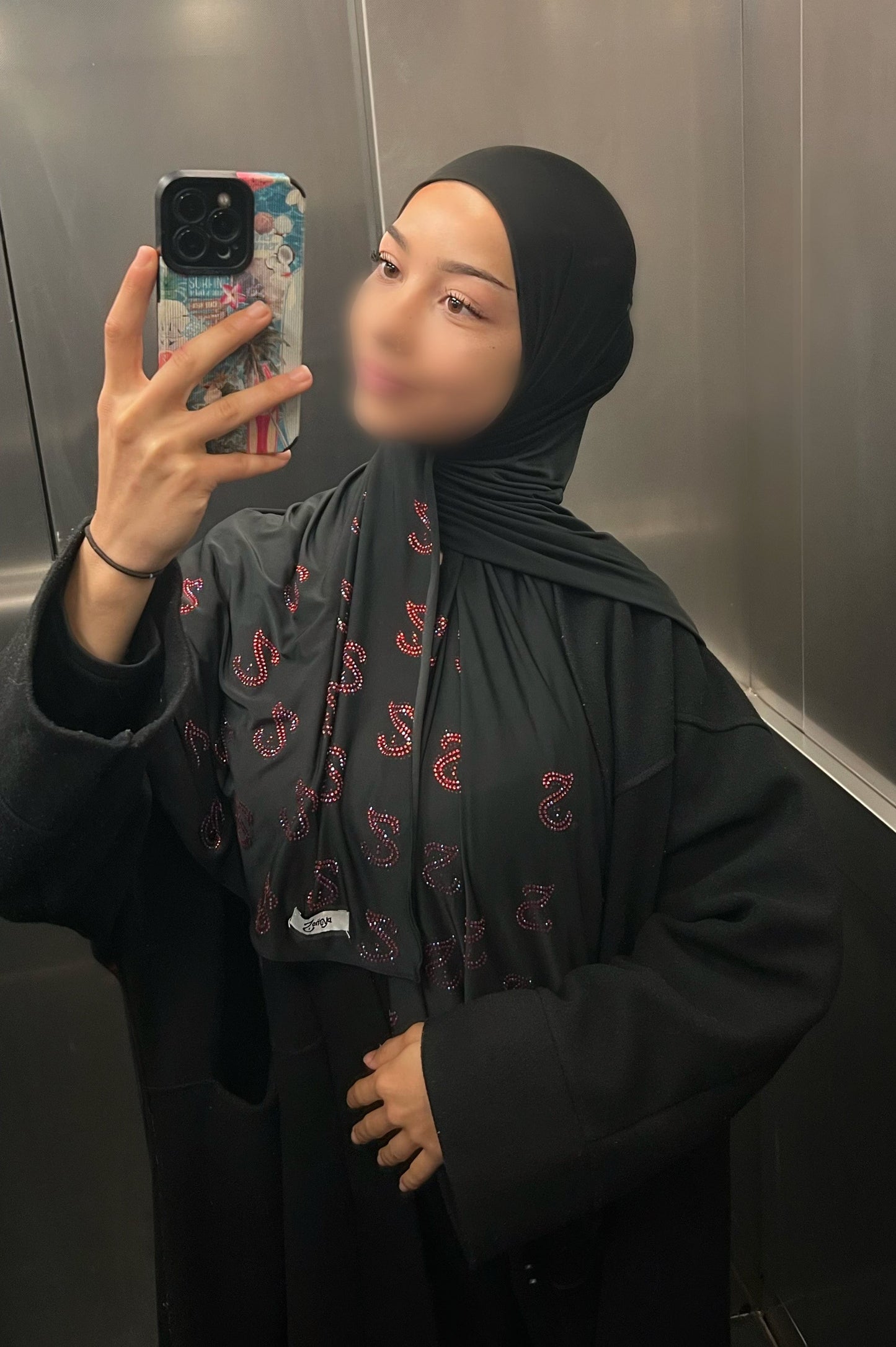 (Pre-Order) Aurora - Blue-Purple Rhinestone Liquid Hijab