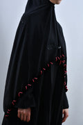 Black - Pink Rope Rhinestone Premium Hijab