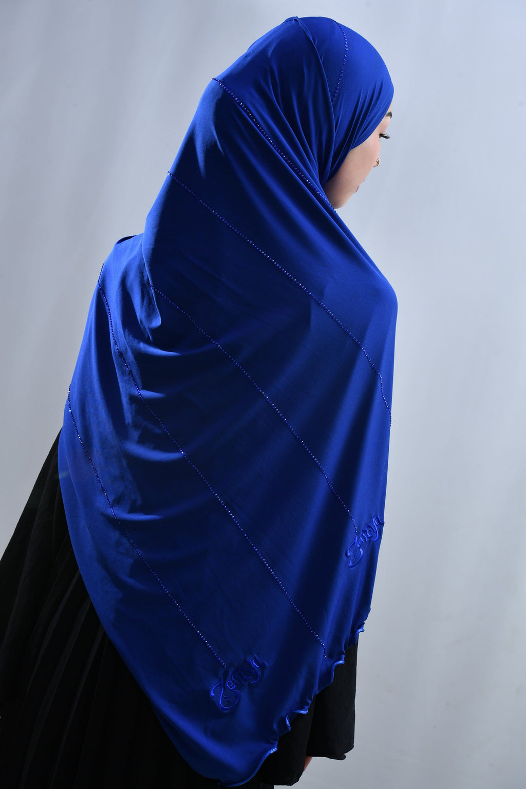 Royal Blue - Rhinestone Premium Hijab
