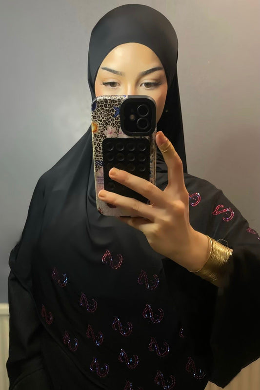 Aurora - Blue-Purple Rhinestone Liquid Hijab