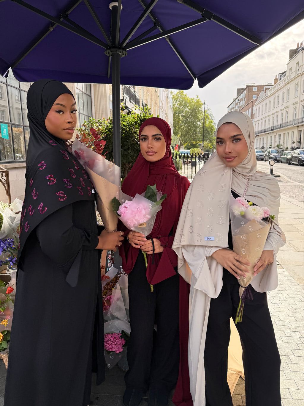 Light Beige -  Liquid Rhinestone Hijab