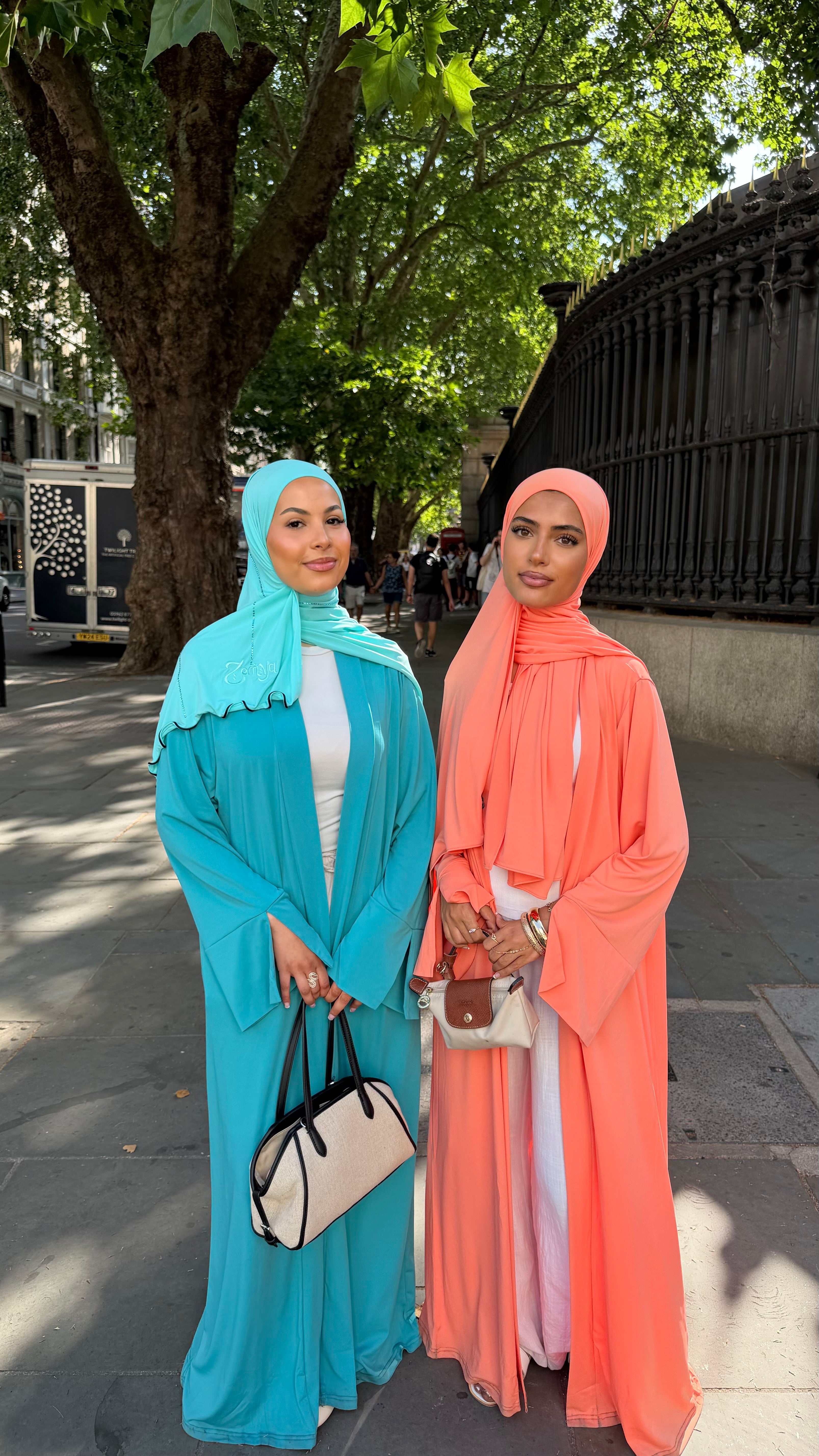 Open Premium Jersey Abaya - Coral