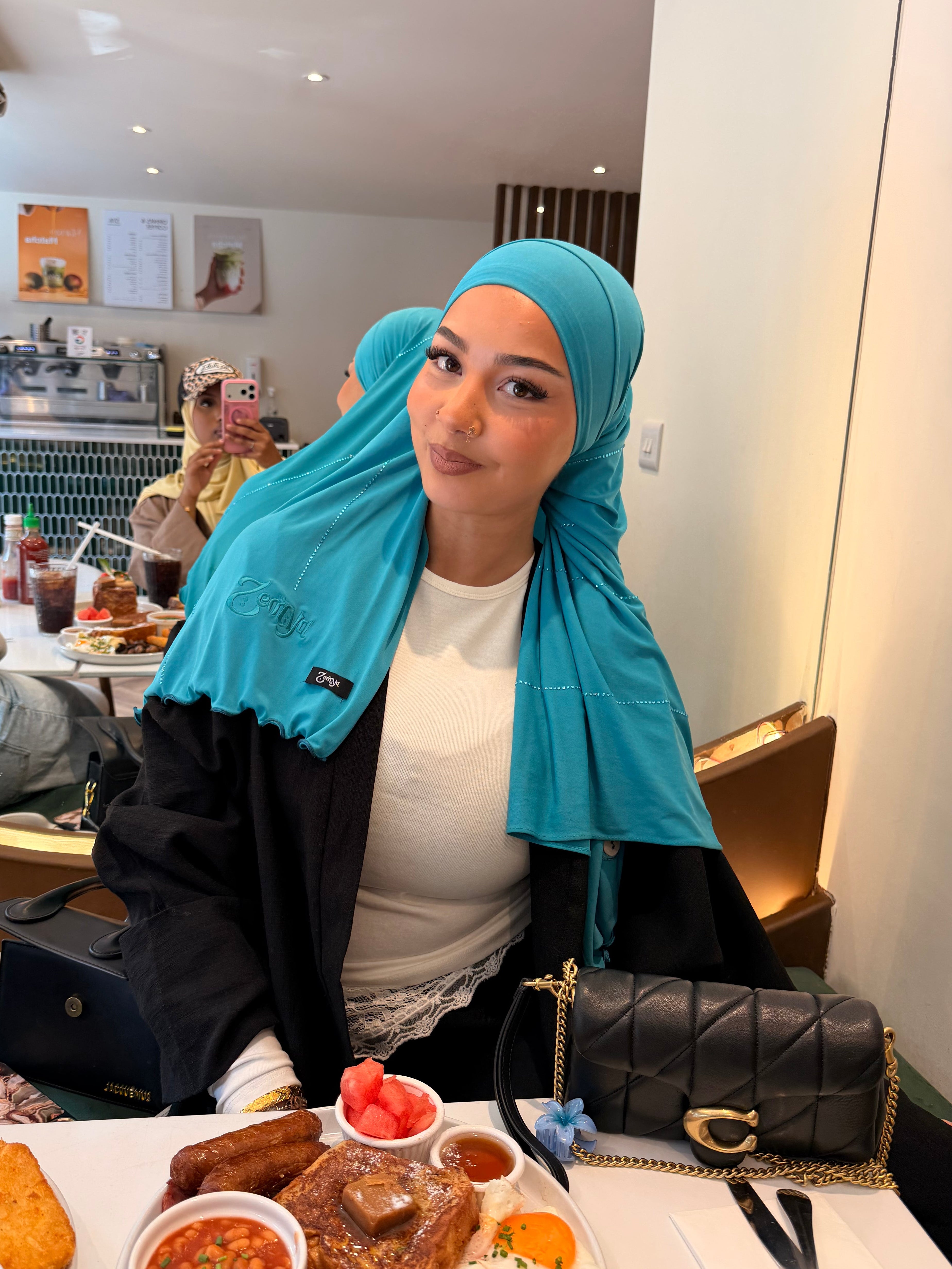 (Pre-Order) Aqua - Rhinestone Premium Hijab