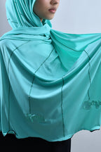 Azul - Black Rope Rhinestone Premium Hijab