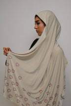Light Beige Amore - Liquid Rhinestone Hijab