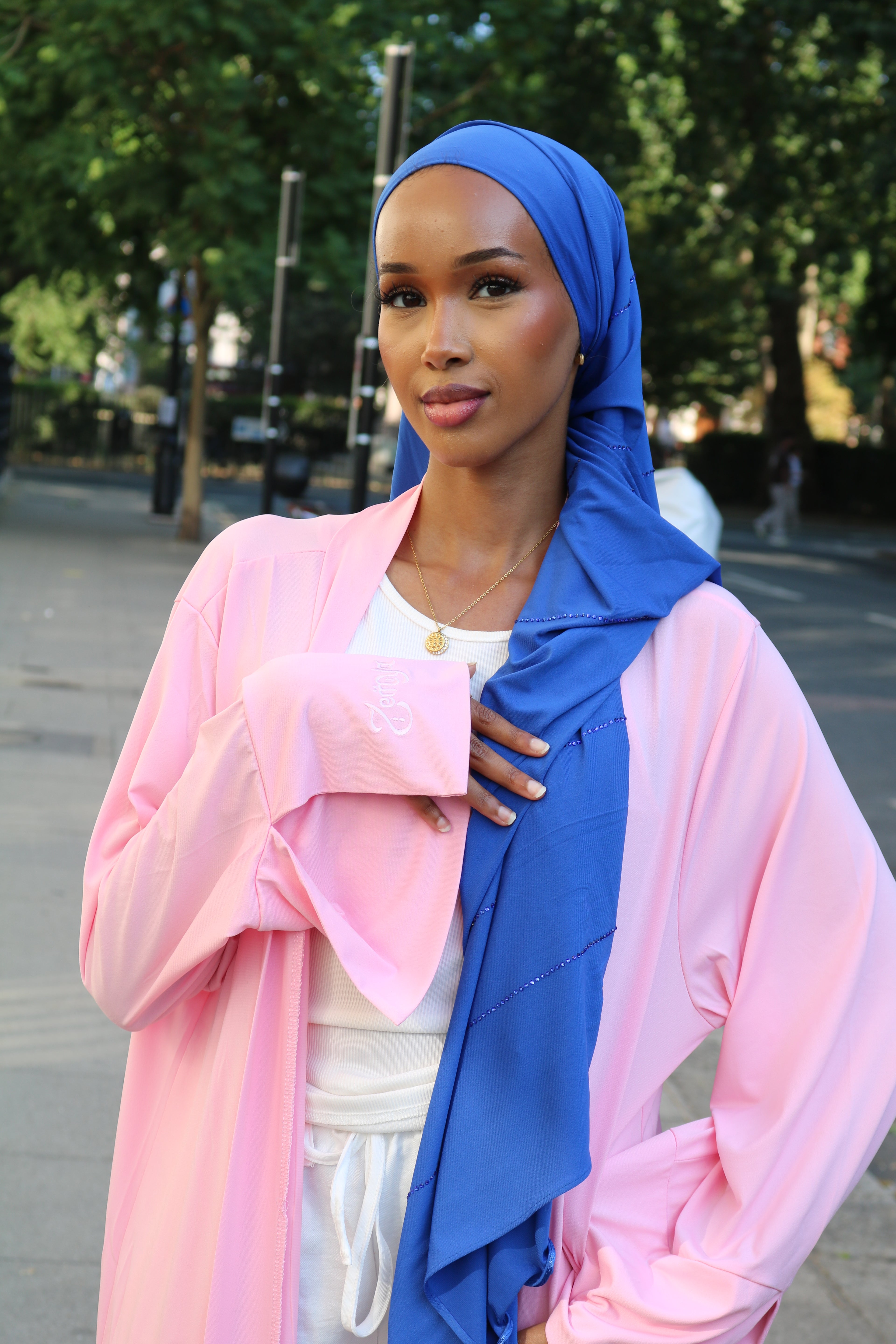 Royal Blue - Rhinestone Rope Premium Hijab