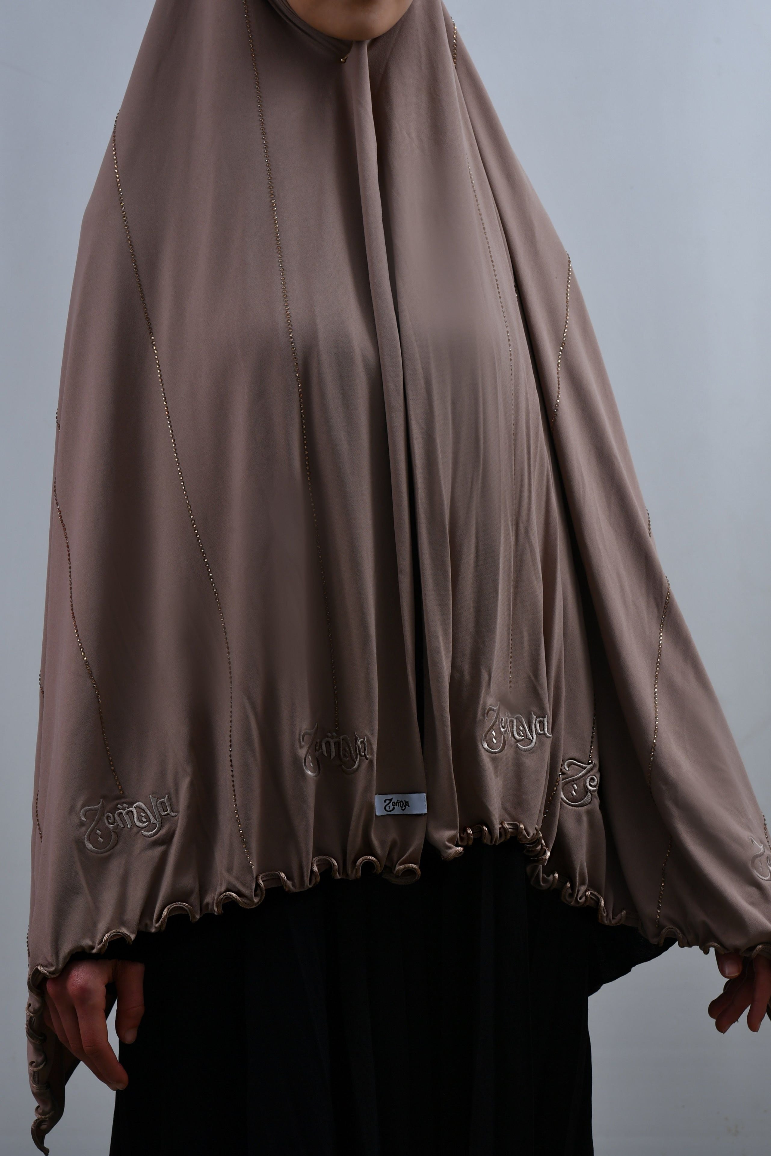 Mocha - Rhinestone Premium Hijab