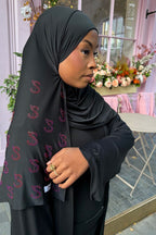 Aurora Noir - Liquid Rhinestone Hijab