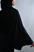 Black - Pink Rope Rhinestone Premium Hijab