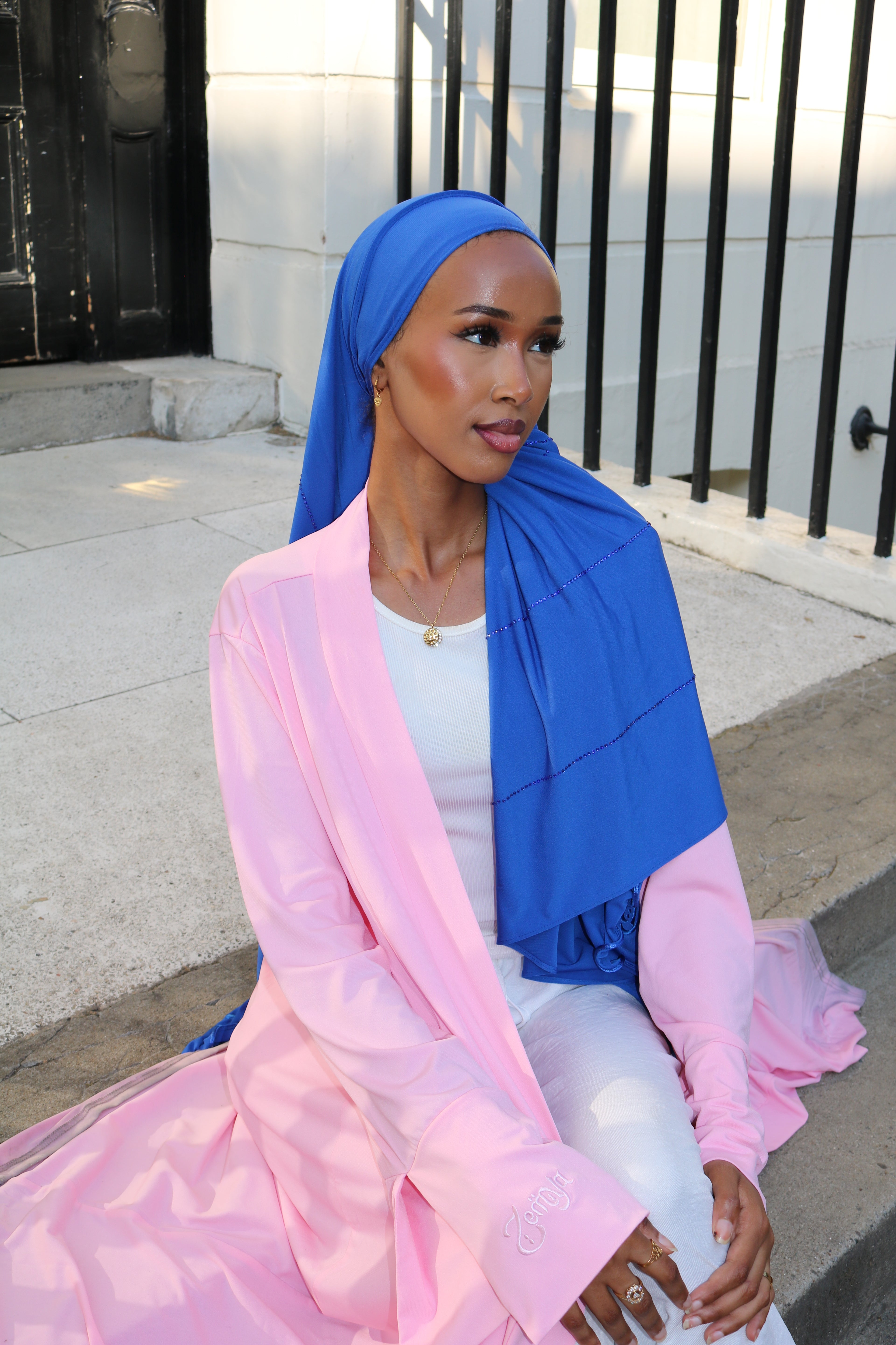 Royal Blue - Rhinestone Rope Premium Hijab