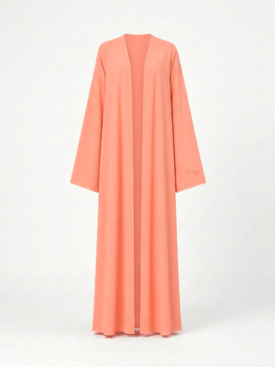 (Pre-Order) Open Premium Jersey Abaya - Coral