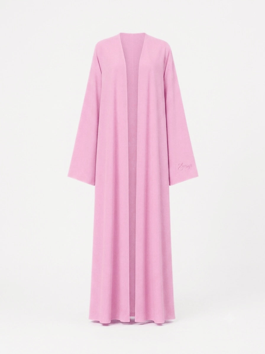 (Pre-Order) Open Premium Jersey Abaya - Baby Pink