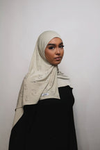 Light Beige -  Liquid Rhinestone Hijab