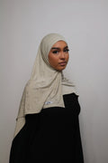 Light Beige -  Liquid Rhinestone Hijab