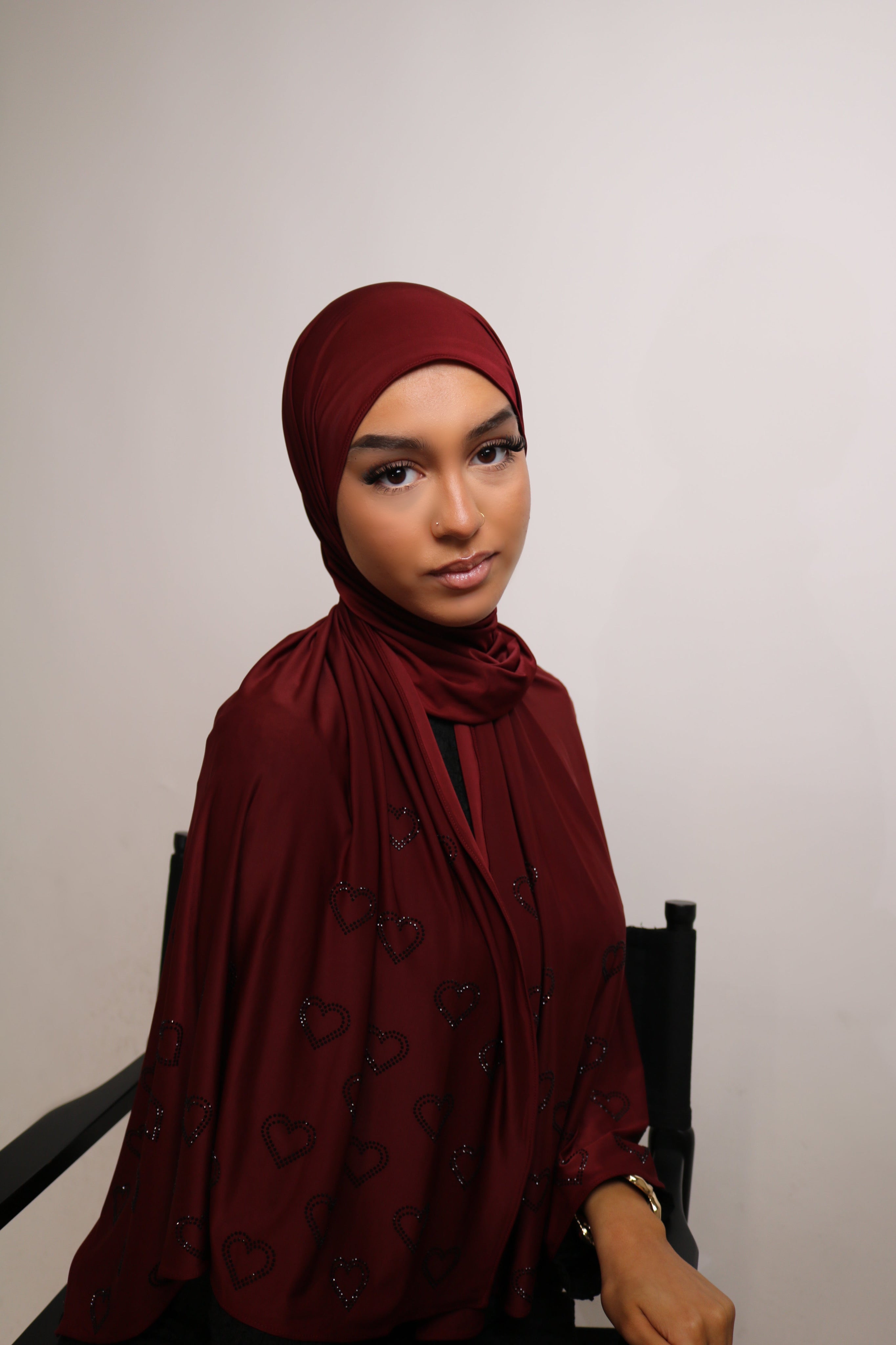 Burgandy Amore - Liquid Rhinestone Hijab
