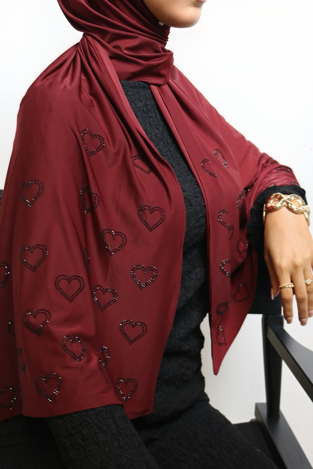 Burgandy Amore - Liquid Rhinestone Hijab