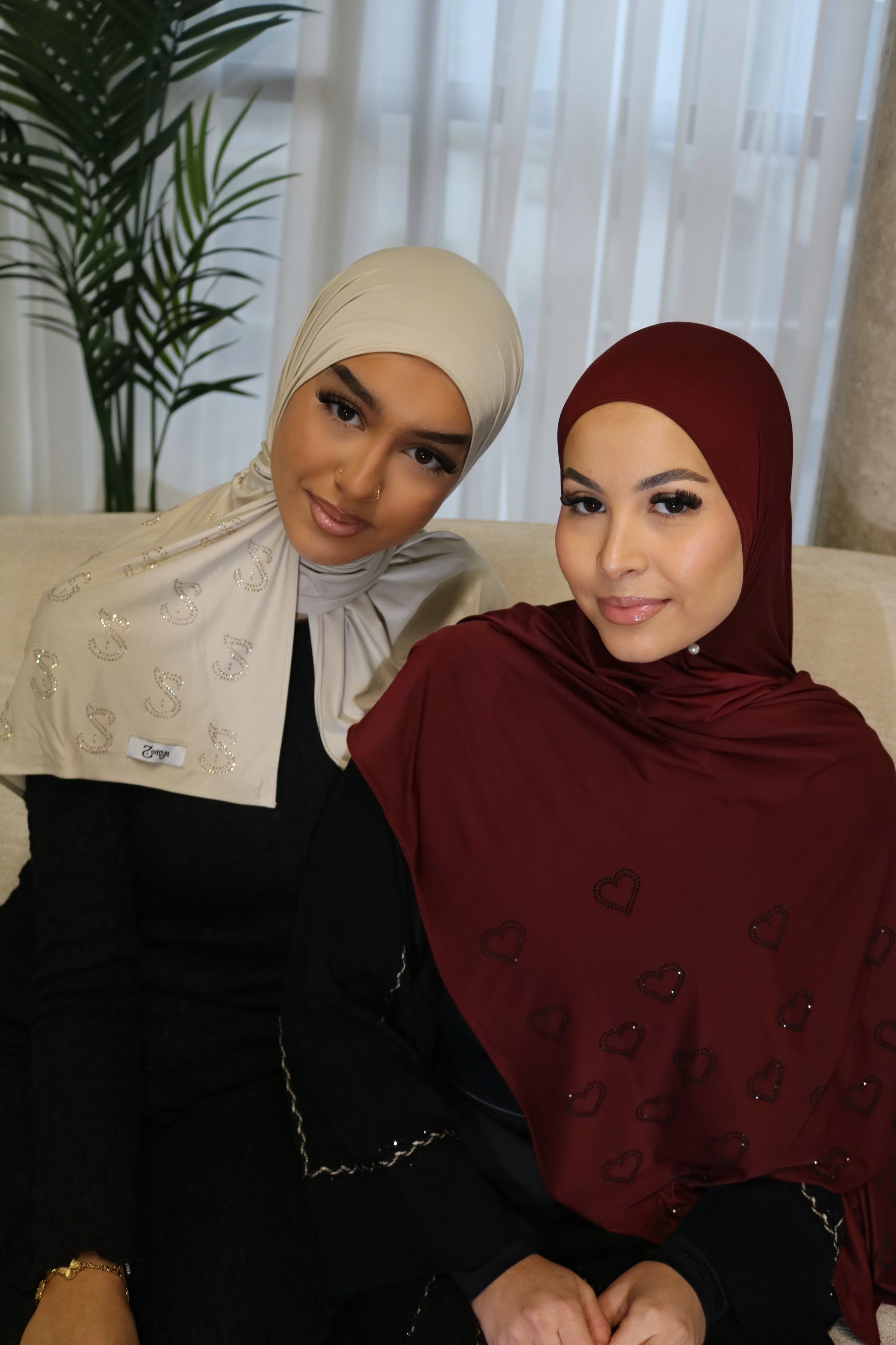 Burgandy Amore - Liquid Rhinestone Hijab