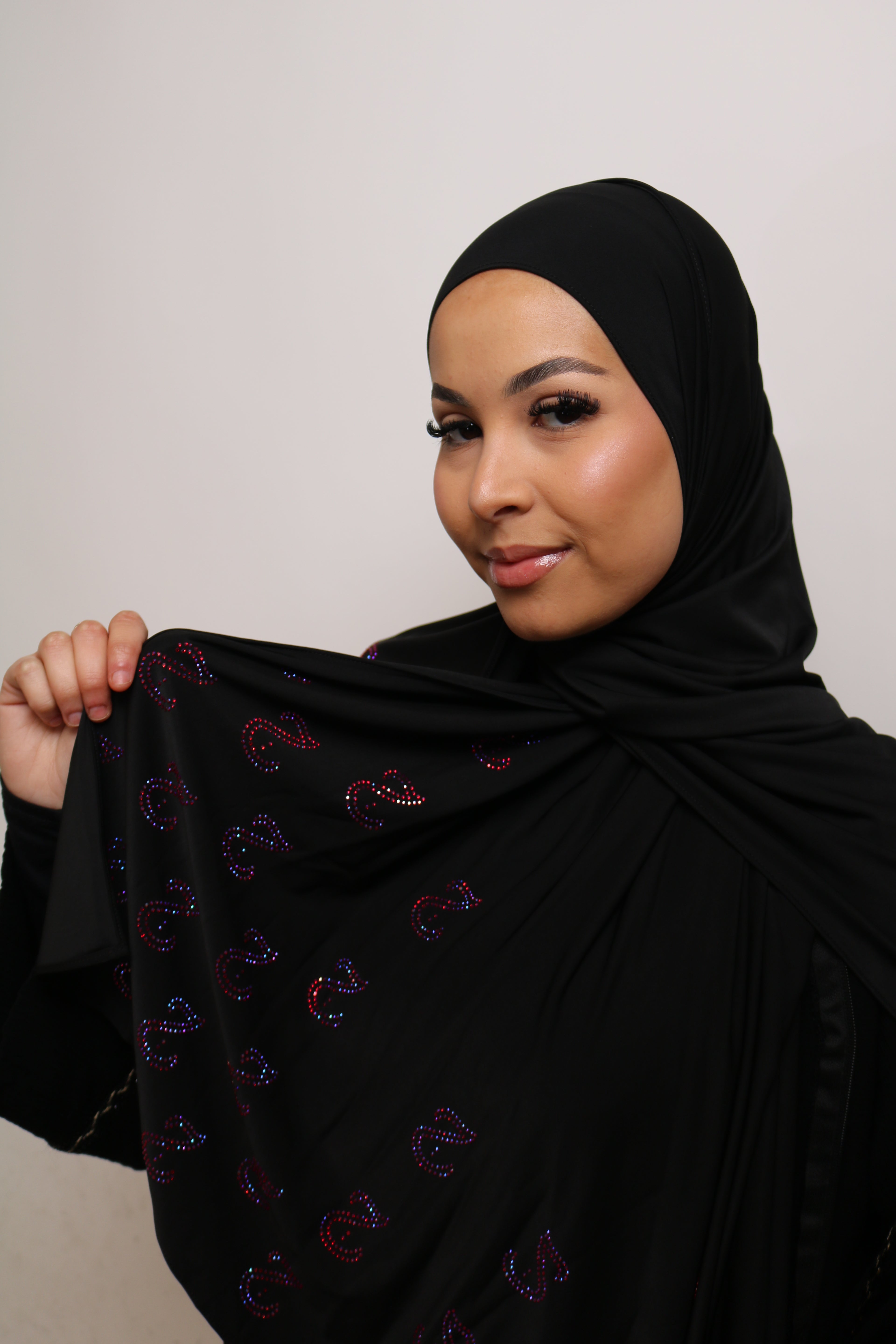 Aurora - Blue-Purple Liquid Rhinestone Hijab