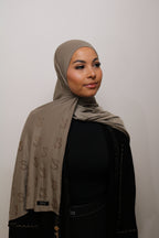 Mocha - Liquid Rhinestone Hijab