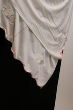 White - Pink Rope Rhinestone Hijab