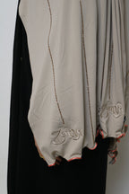 Beige - Pink Coral Rope Rhinestone Premium Hijab